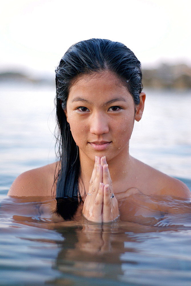 Portrait of a cute young asian woman