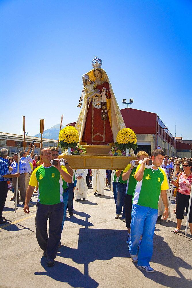 procession in Virgen del Carmen day or Carmen virgin (16-July).
Colindres, Cantabria, Spain.