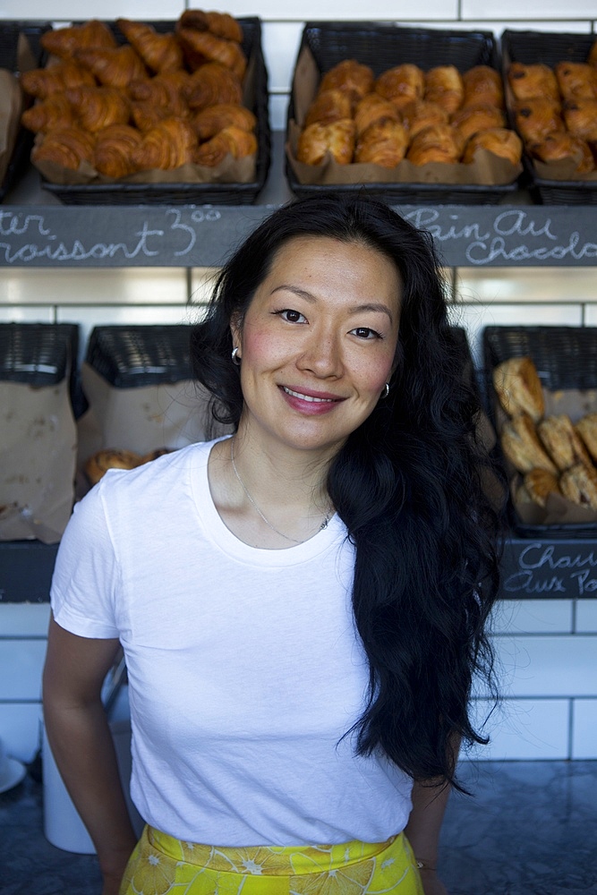 Jackie ellis, a chinese business woman running beaucoup bakery in Vancouver