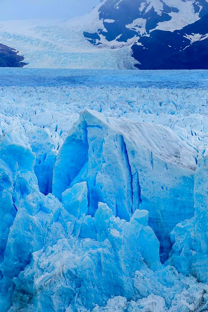 Detail images of the Perito Moreno Glacier in Los Glaciares National Park in the Patagonia region of Argentina, at the southern tip of South America.  A UNESCO World Heritage Site in Patagonia.