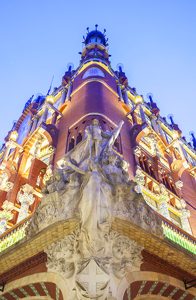 Palau de la Musica Catalana,facade, by Lluis Domenech i Montaner, Barcelona, Spain