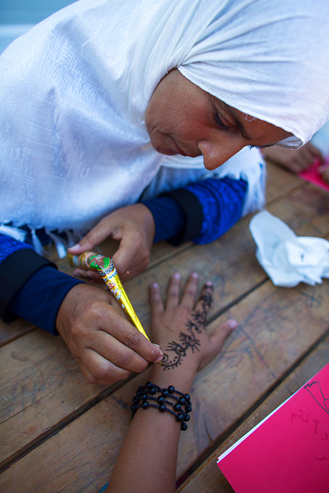 Children activities to celebrate in Kara Tebe refugee camp where 1000 Syrian refugees are housed.