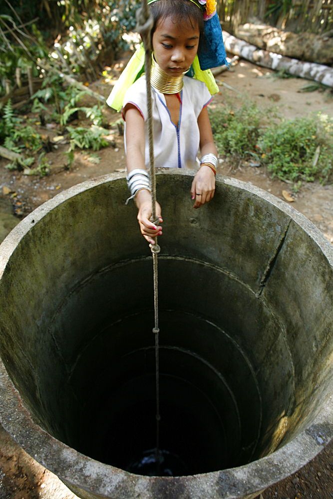 Life of a young girl of the Longneck tribe in Myanmar