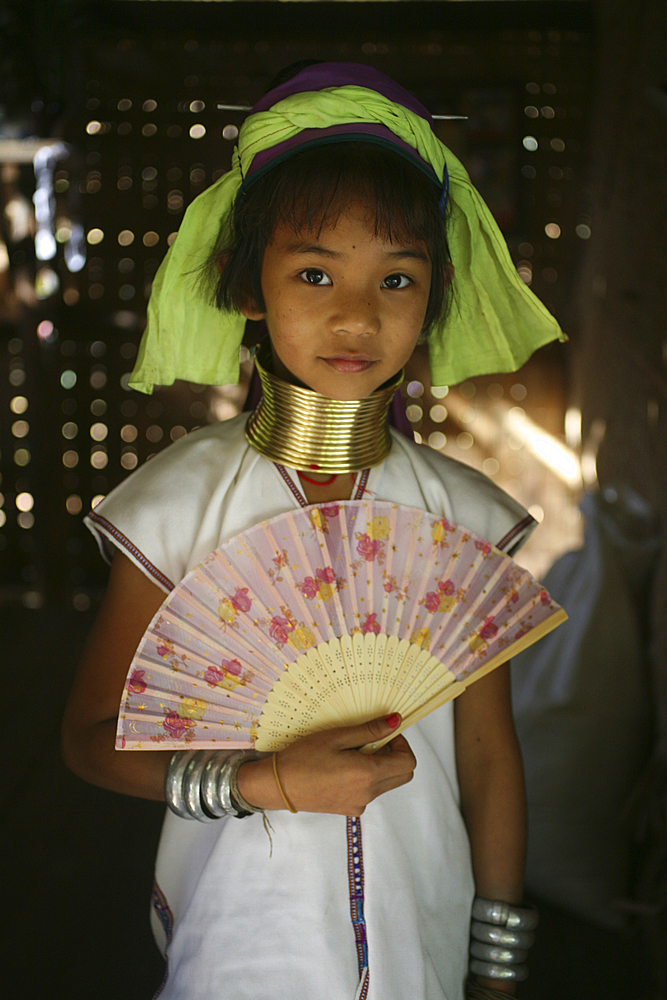 Life of a young girl of the Longneck tribe in Myanmar