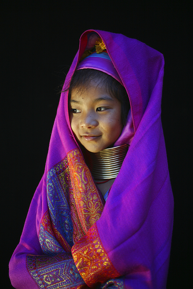 Life of a young girl of the Longneck tribe in Myanmar