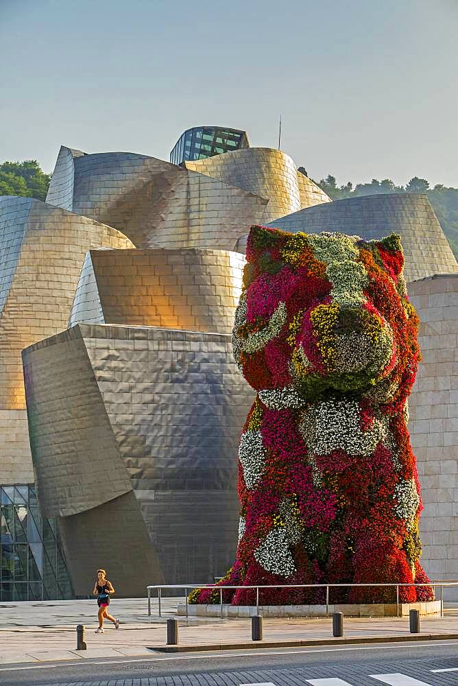 Puppy by Jeff Koons and Guggenheim Museum,  Bilbao, Spain