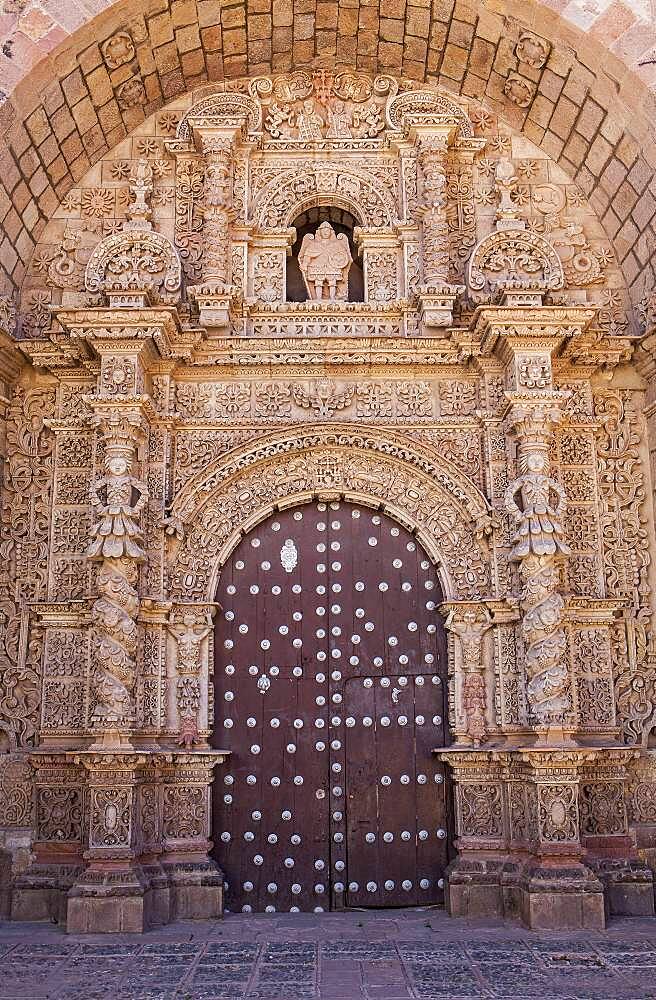 Facade of San Lorenzo church, Potosi, Bolivia