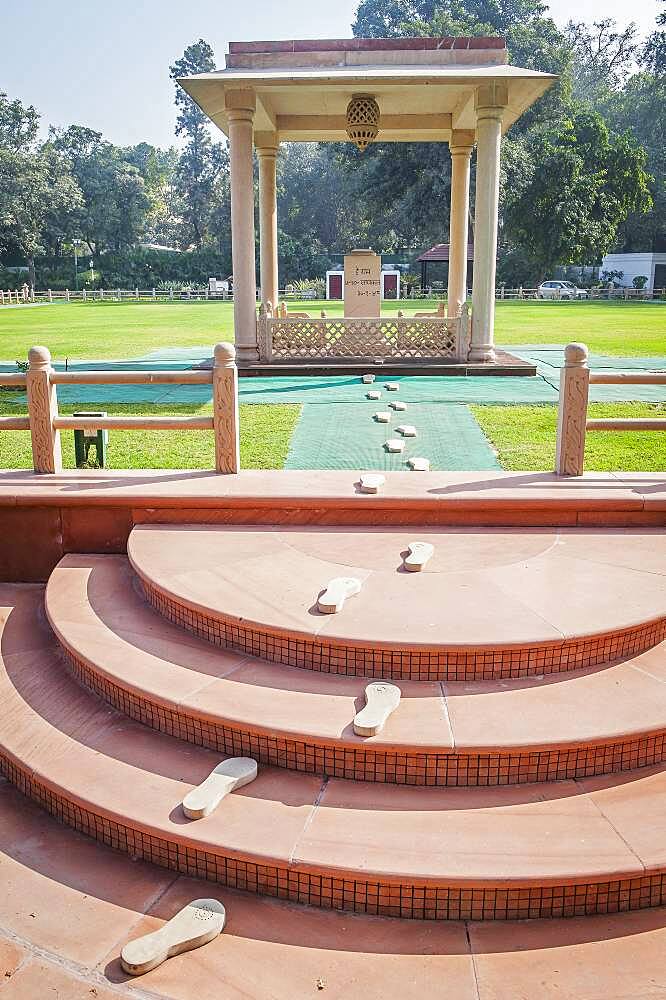 Gandhi Smriti Museum, the home of Mahatma Gandhi for last 144 days of his life, before he was shot on January 30th 1948. The Footsteps Represent His Last Walk Before his Death, Delhi, India.