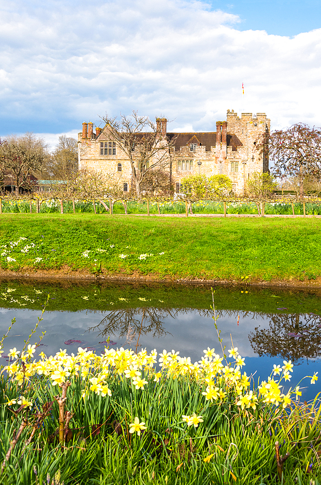 Hever Castle, 13th century double moated castle, and childhood home of Anne Boleyn, Kent, England, United Kingdom, Europe