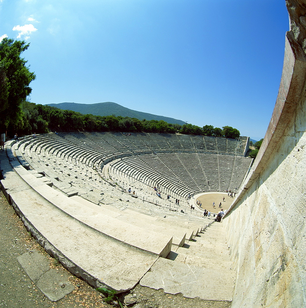 The theatre at the archaeological site of Epidavros, UNESCO World Heritage Site, Greece, Europe