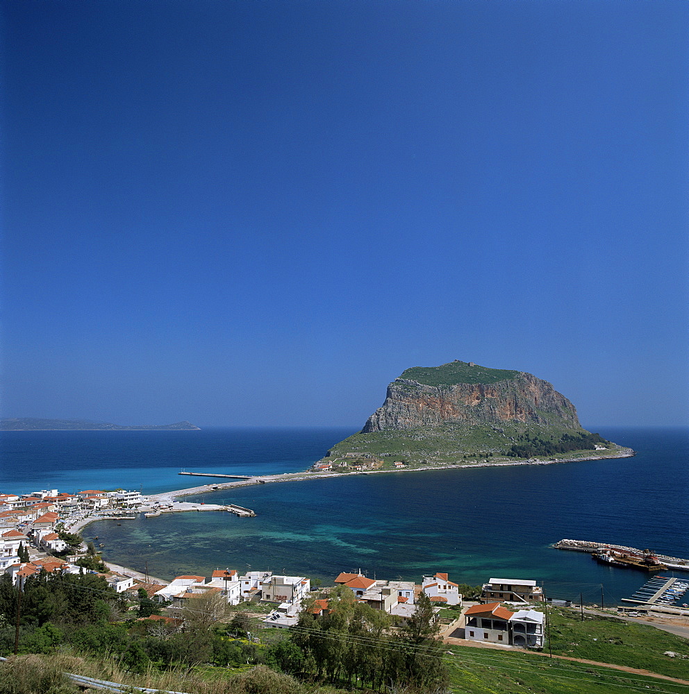 Rock known as the Gibraltar of Greece, Monemvasia, Greece, Europe