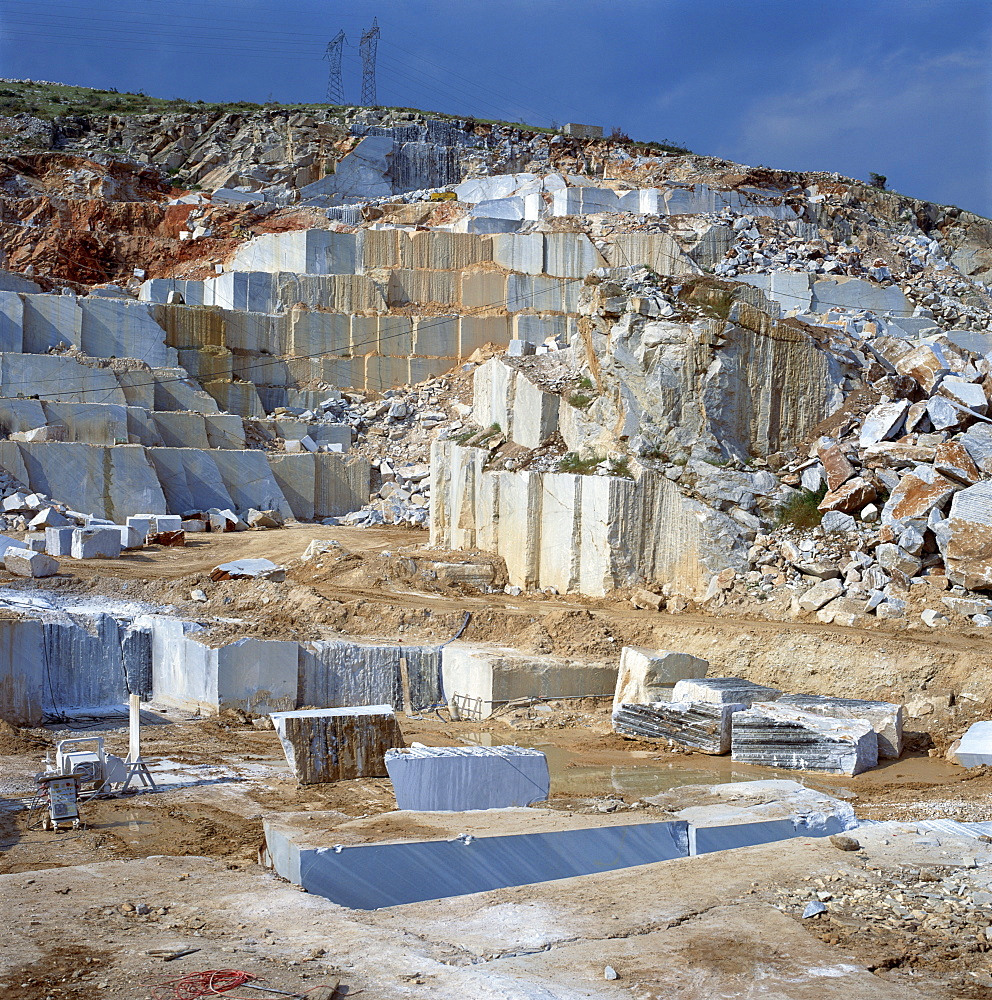 Open cast marble mine, Greece, Europe