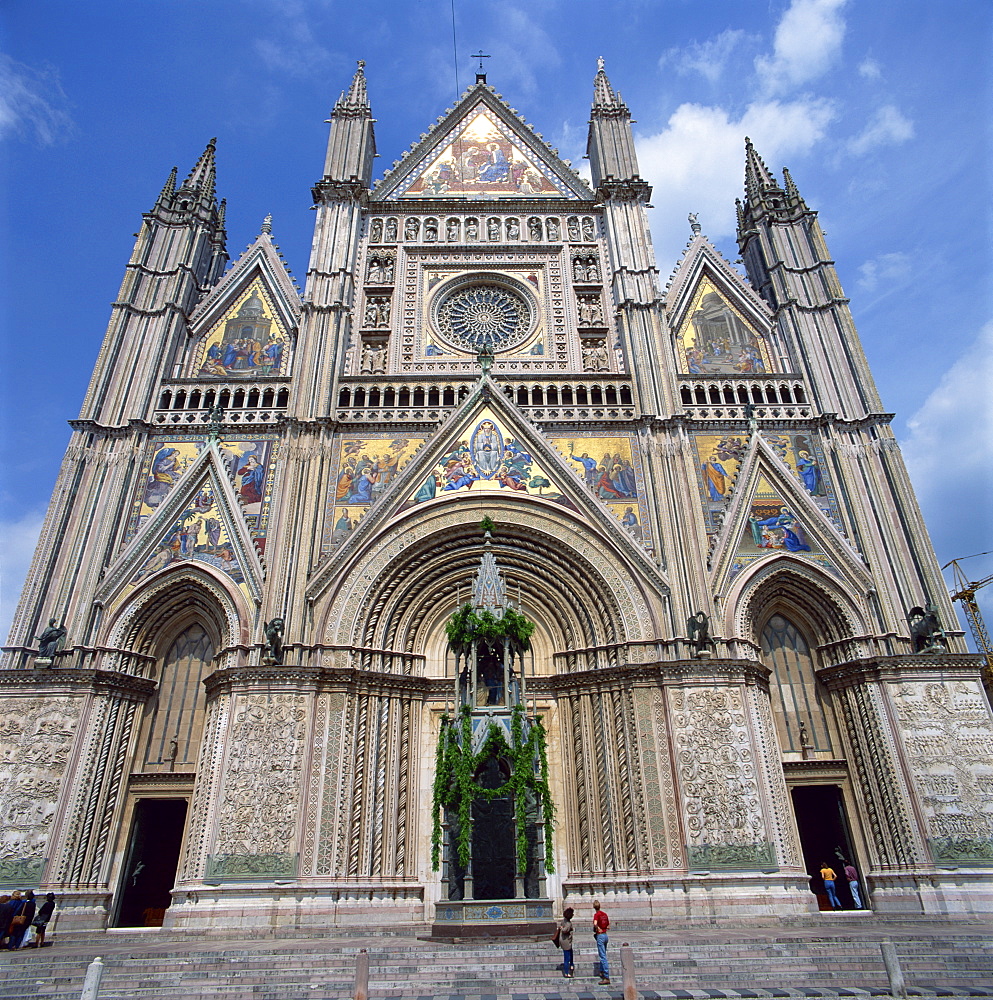 The 13th century Duomo in the town of Orvieto in Umbria, Italy, Europe