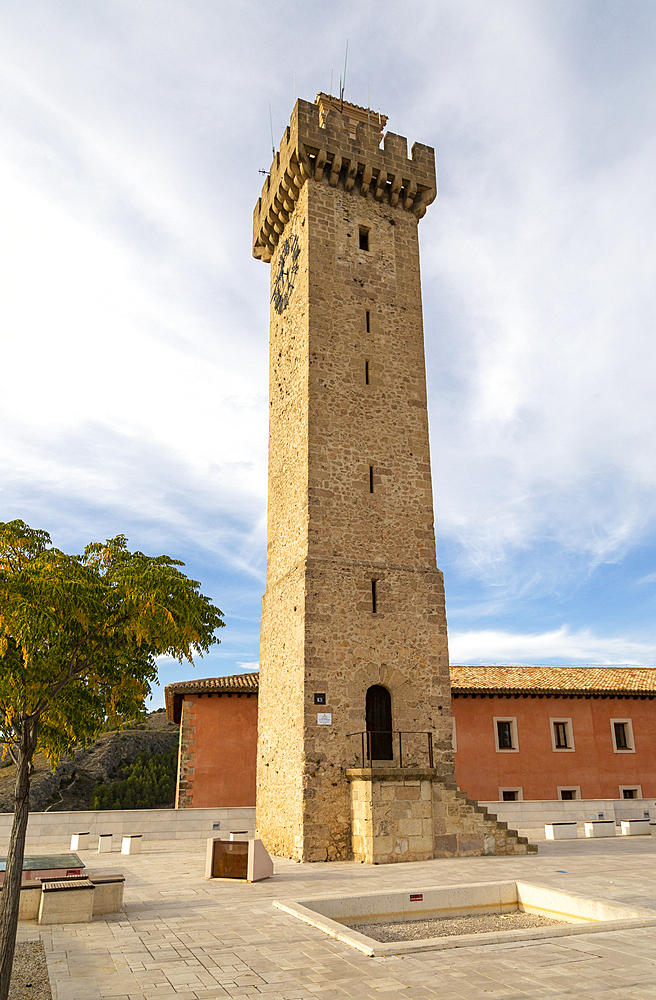 Tower of Mangana (Torre Mangana), on site of Moorish city, Cuenca, Castille La Mancha, Spain, Europe