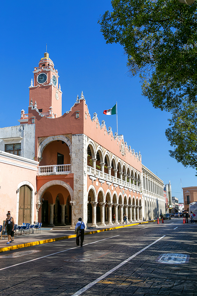 Colonial architecture, Municipal Palace (Palacio Municipal), Merida, Yucatan State, Mexico, North America