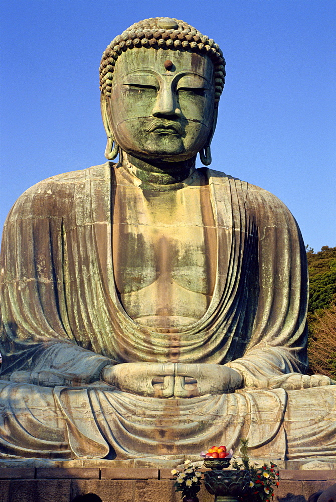 The seated statue of the Great Buddha of Kamakura in the Katoku-in temple in Japan, Asia