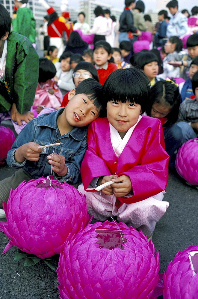 Lantern festival, Yoido Island district, Seoul City, South Korea, Asia