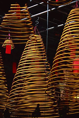 Coils of incense in Hong Kong, China, Asia