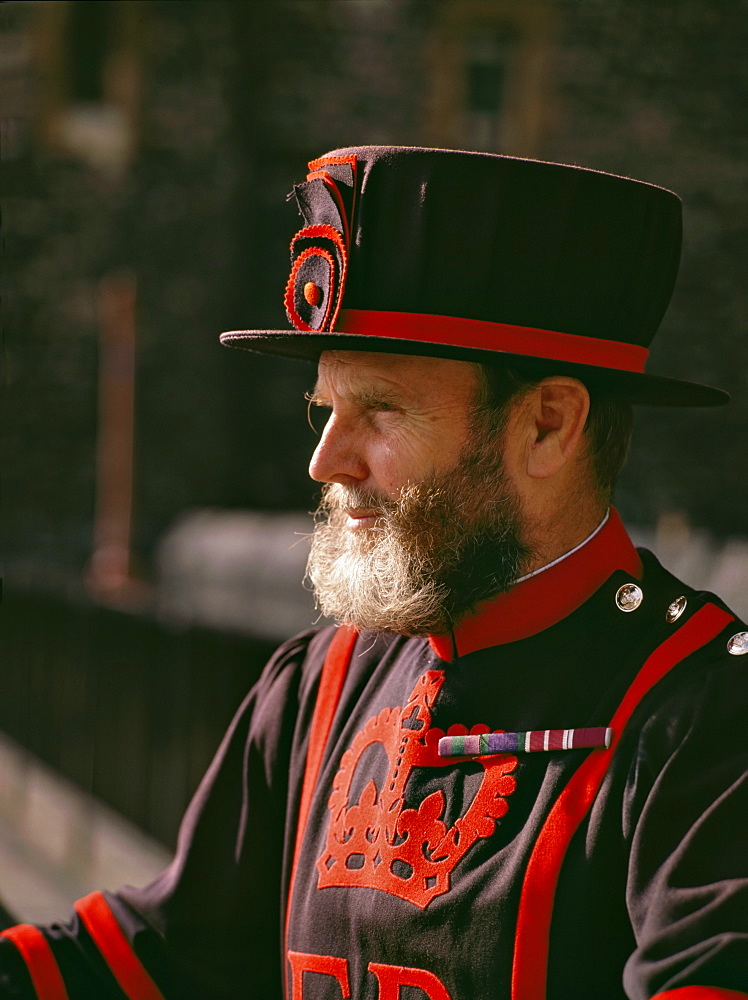 Beefeater (Yeoman Warder) at the Tower of London, England, United Kingdom, Europe