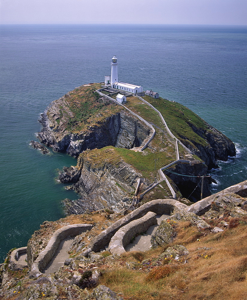 South Stack lighthouse on the western tip of Holy Island, Anglesey, North Wales, Wales, United Kingdom, Europe