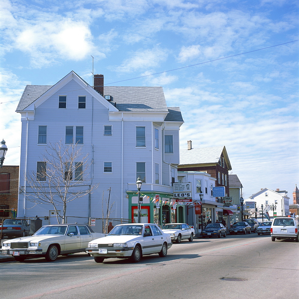 Street scene in the town of Providence, Rhode Island, New England, United States of America, North America