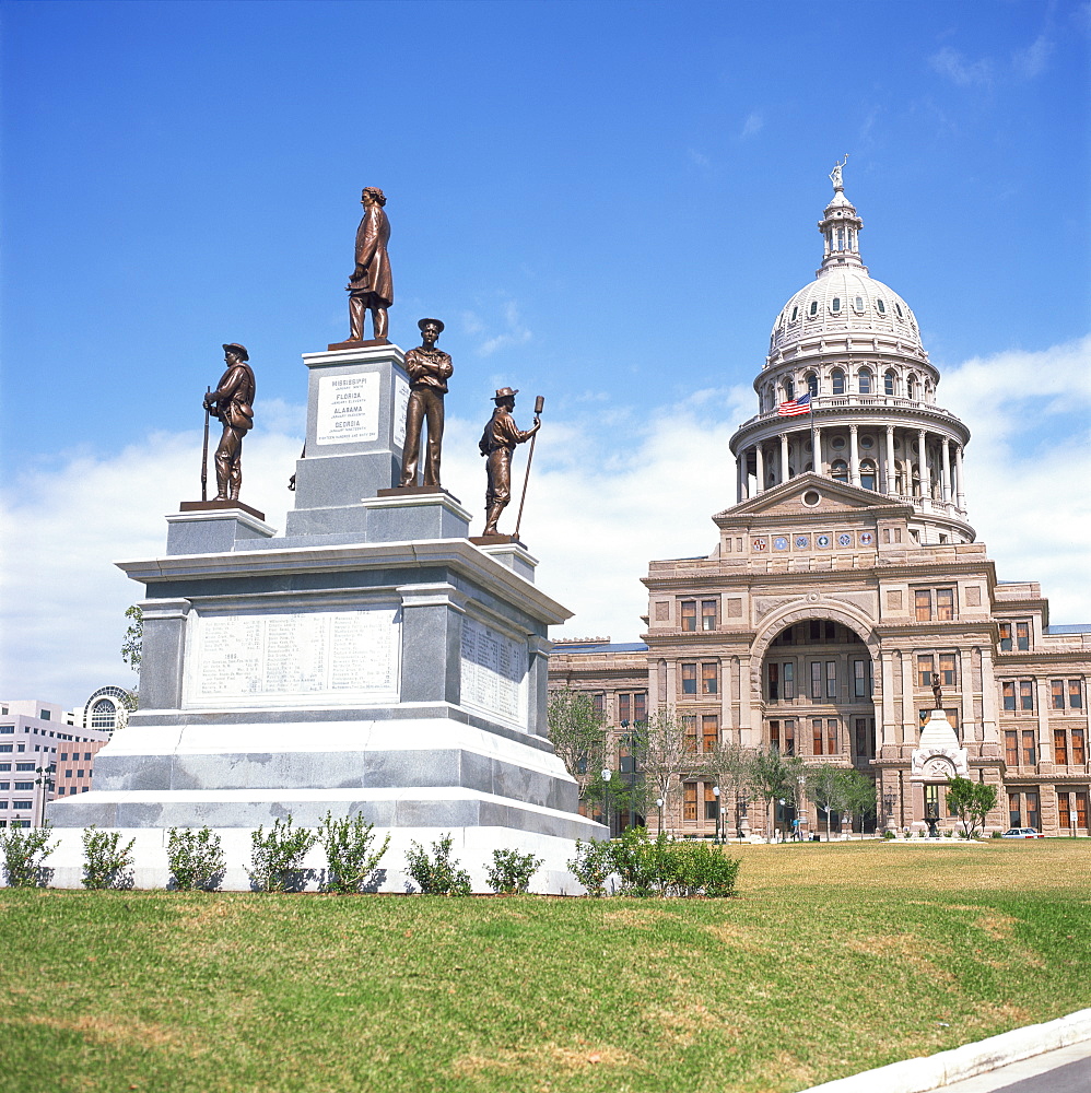 Alamo Monument and the State Capitol in Austin, Texas, United States of America, North America