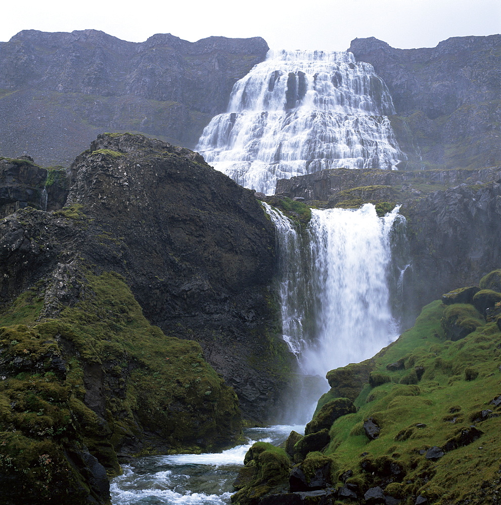 Waterfall, Dynjandi, western area, Iceland, Polar Regions