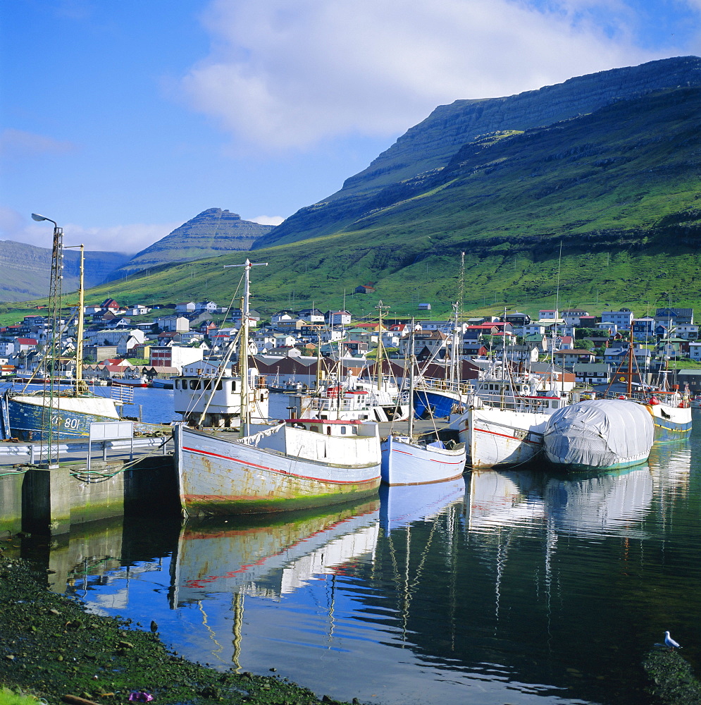 Fishing boats, Klaksvik, Faroe Islands, a self-governing dependancy of Denmark, Europe