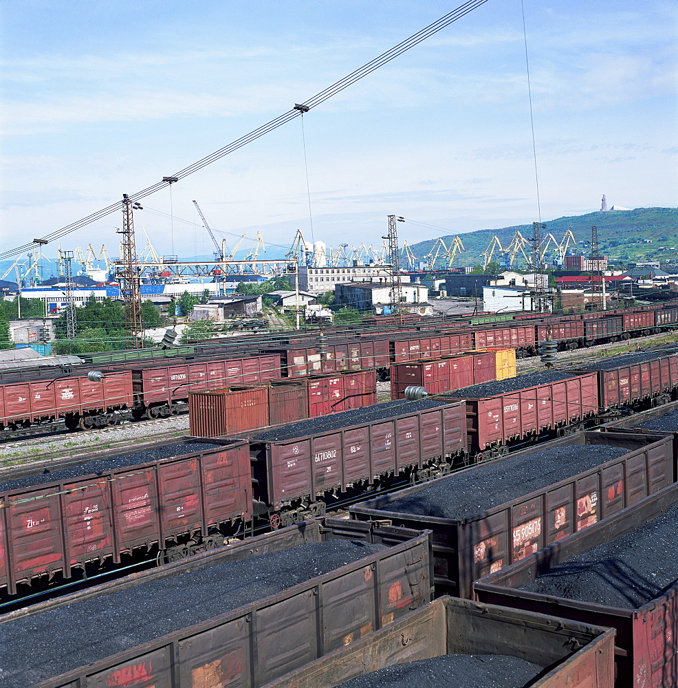 Coal trucks, Murmansk, Russia, Europe