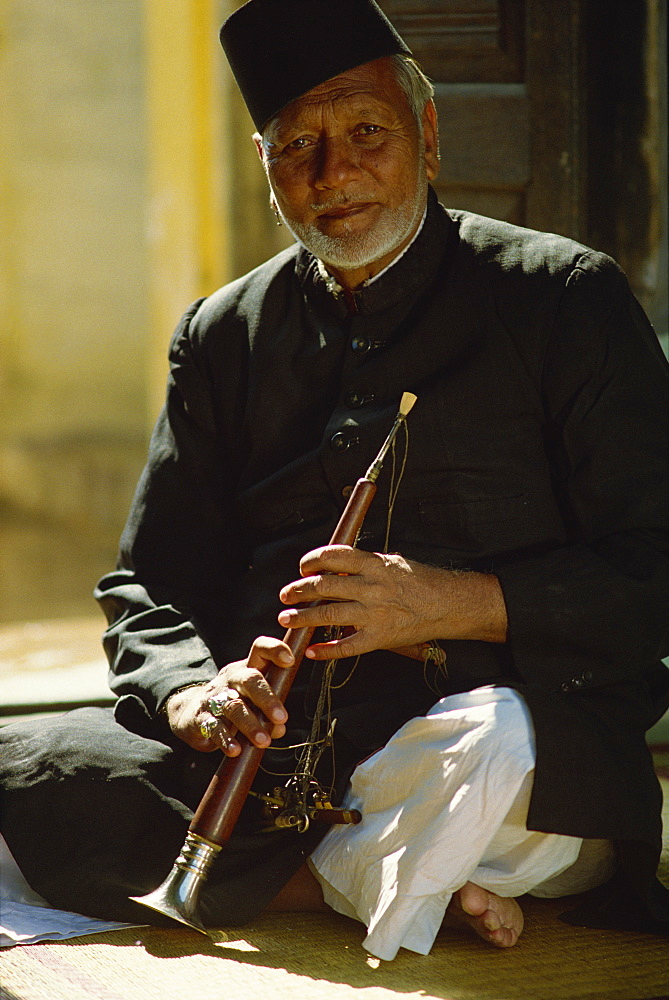 Ustad Bismillah Khan, shehnai player and one of India's most brilliant musicians, India, Asia