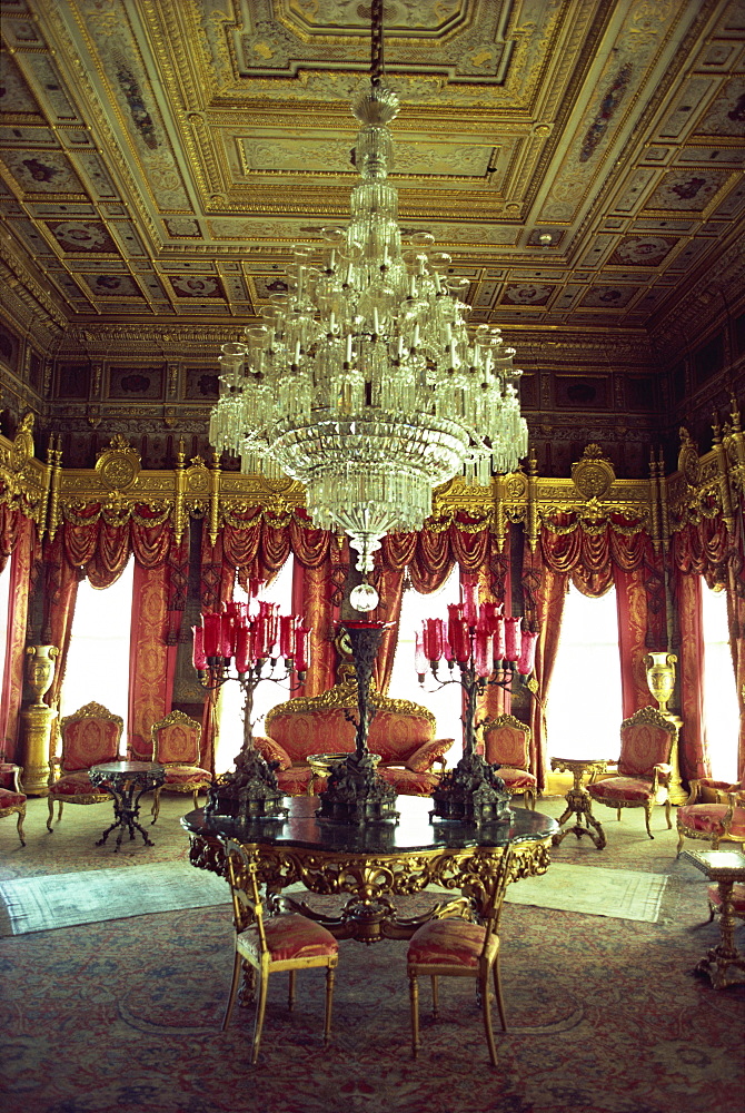 The Red Room, Dolmabahce Palace, Istanbul, Turkey, Europe