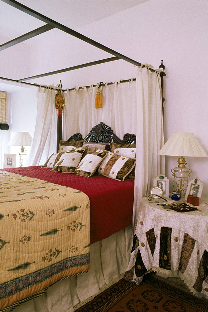 Bedroom in new build home, New Delhi, India, Asia