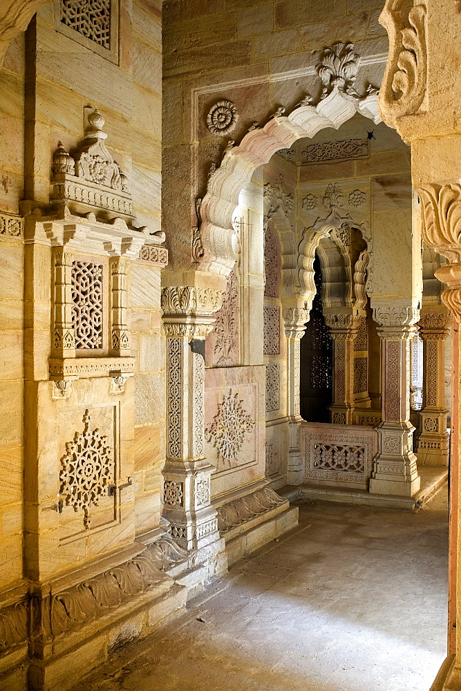 Morvi Temple (the Secretariat) an administrative building with a Hindu temple in the centre, built in the 19th century and being restored following the 1997 earthquake, Morvi, Gujarat, India, Asia