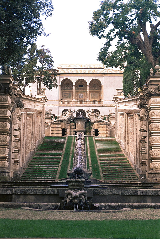 A cascade in the gardens of the Palazzo Farnese, Caprarola, Lazio, Italy