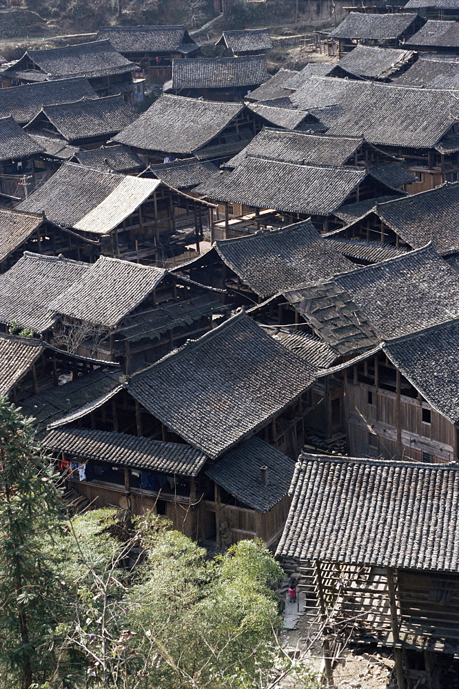 Typical Dong village near Rongjiang, Guizhou, China, Asia