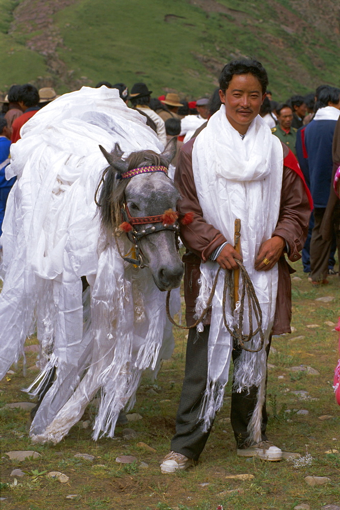 Local horse race winner, Sogxian, Tibet, China, Asia