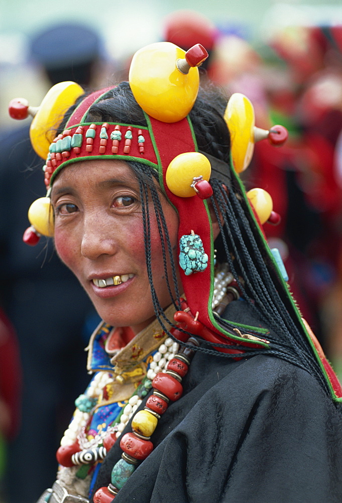 Typical nomadic jewellery, Yushu, Qinghai, China, Asia