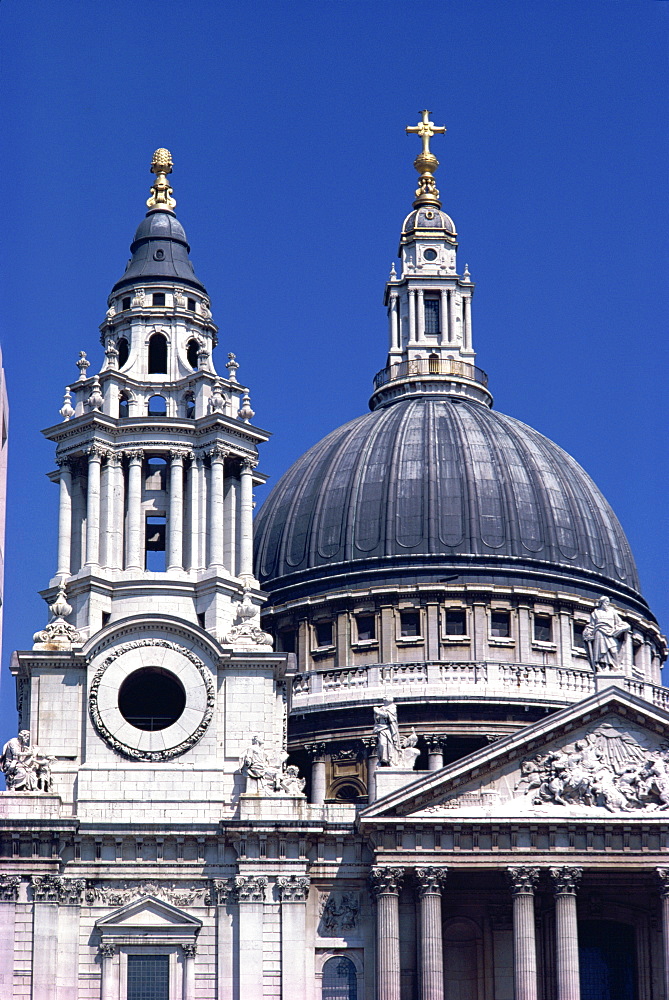 Detail of St. Paul's Cathedral, London, England, United Kingdom, Europe