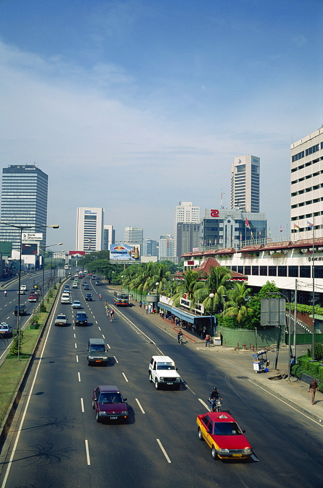 Jalan Thamrin and the skyline of Jakarta, Java, Indonesia, Southeast Asia, Asia