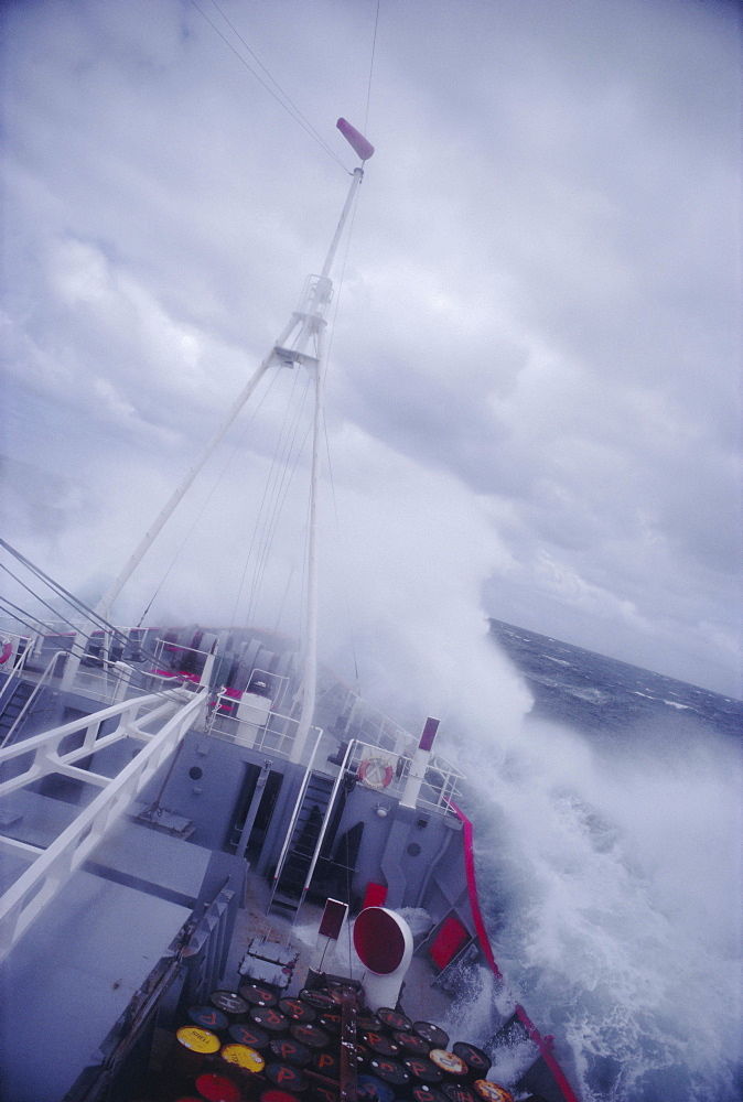 Ship in rough seas, Antarctic Ocean, Antarctica