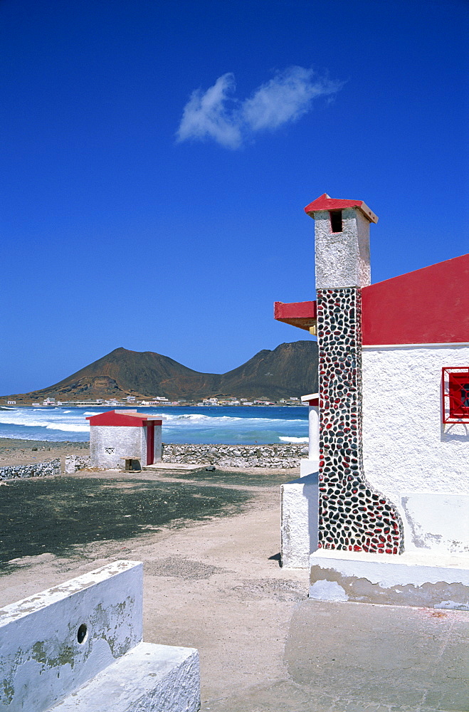 Detail of a coastal cottage, Calhau, Sao Vicente, Cape Verde Islands, Atlantic, Africa