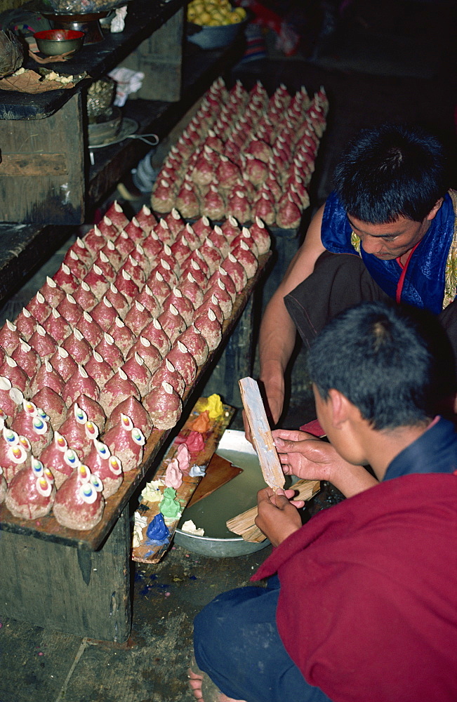 Offerings for dzong, Bhutan, Asia