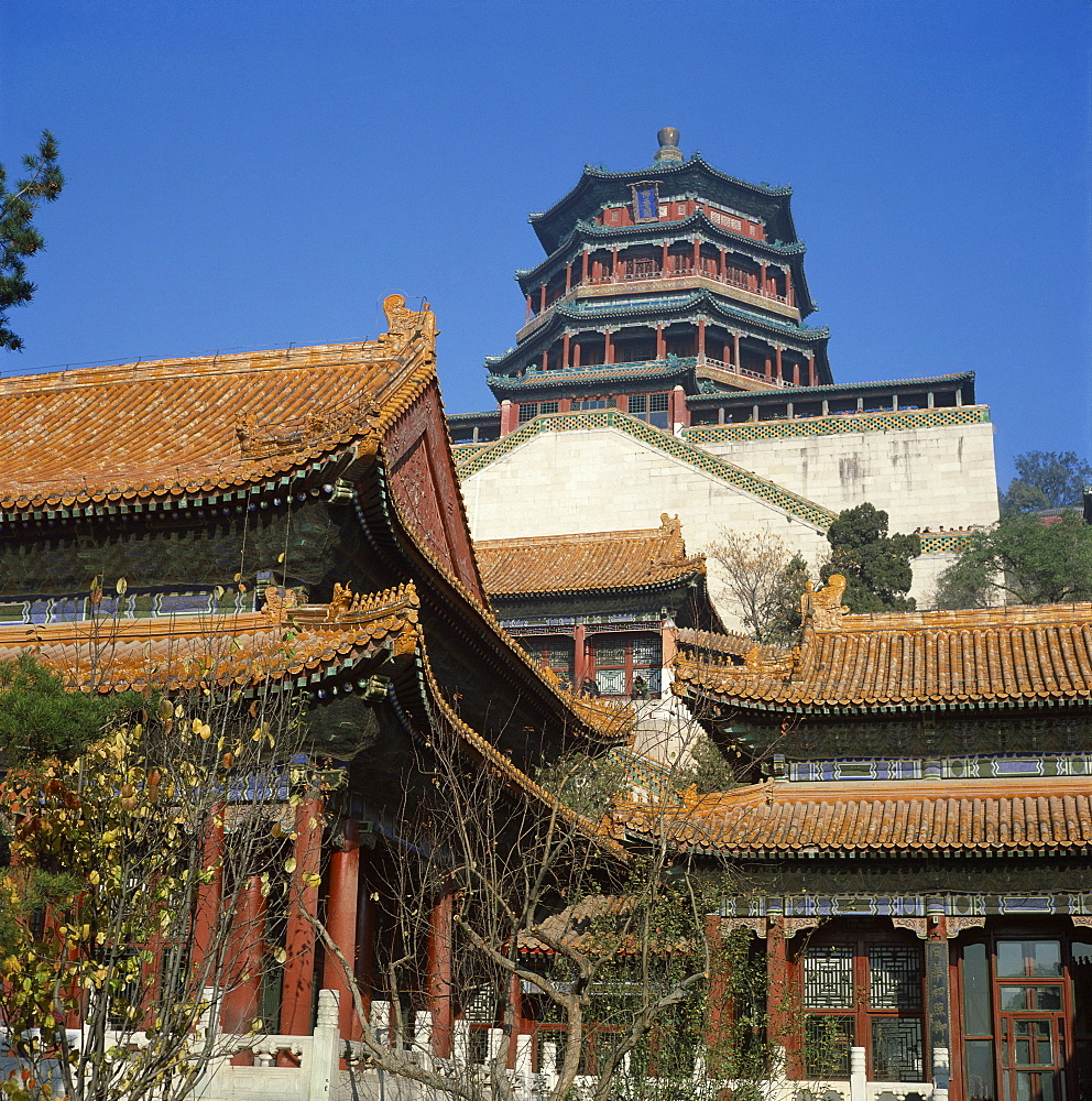 Detail of the Summer Palace, UNESCO World Heritage Site, Beijing, China, Asia