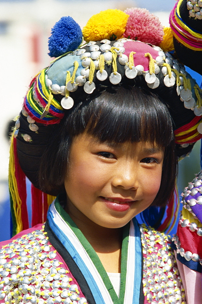 Girl in tradional dress, Thailand, Southeast Asia, Asia