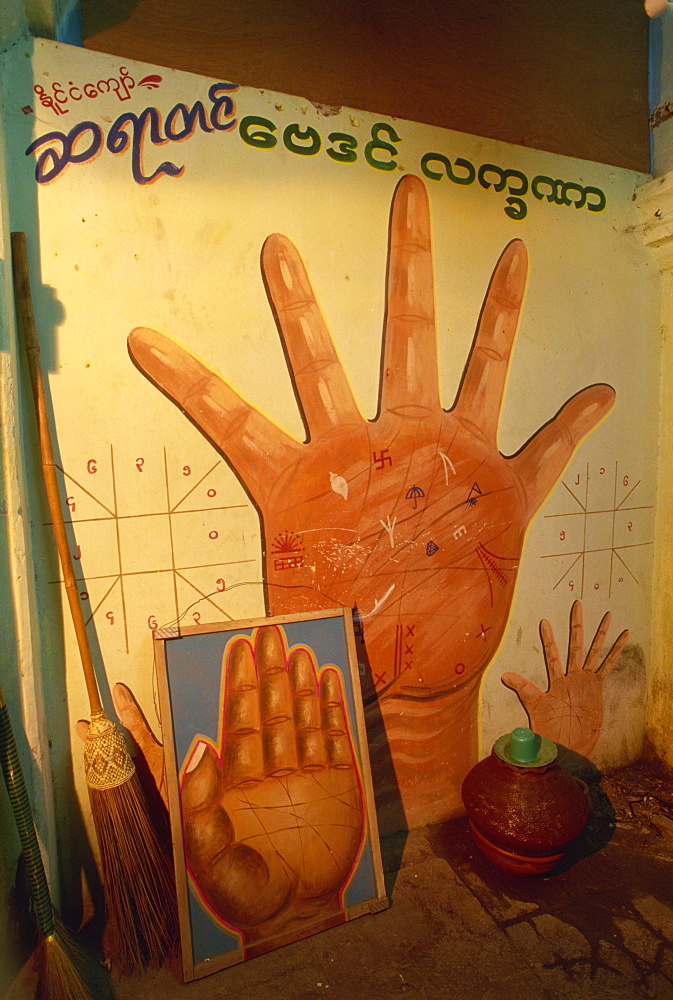 Astrologer's sign, Mandalay, Myanmar (Burma), Asia