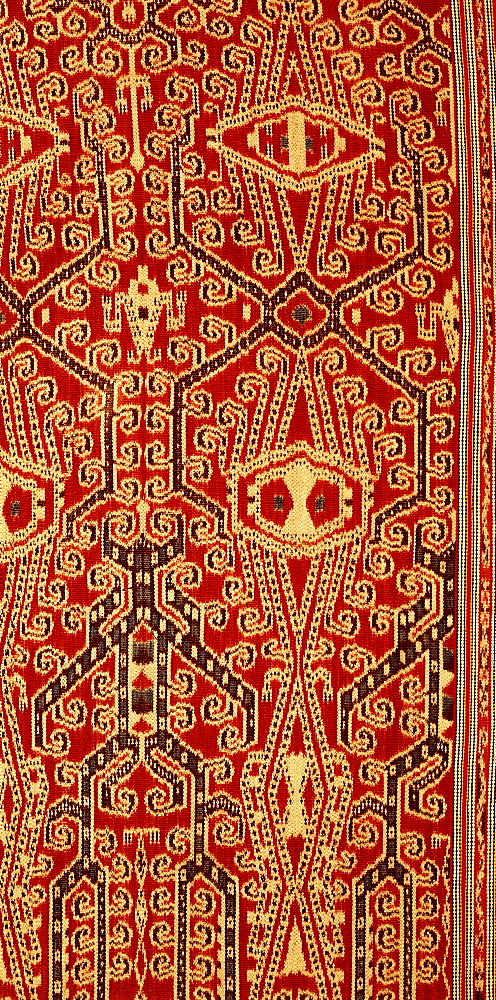 Ceremonial Ikat blanket of Iban Dayak in Sarawak, Borneo, Malaysia, Southeast Asia, Asia