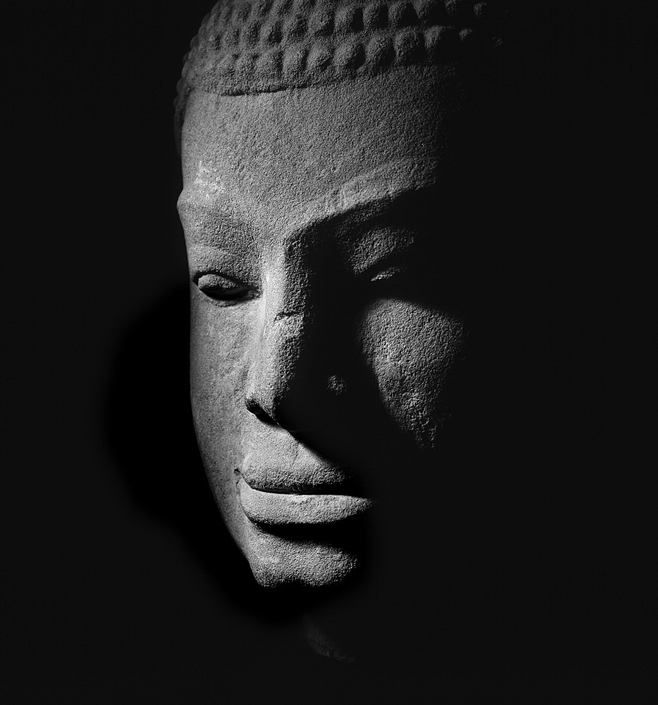 Head of Buddha from Lopburi, Thailand, Southeast Asia, Asia