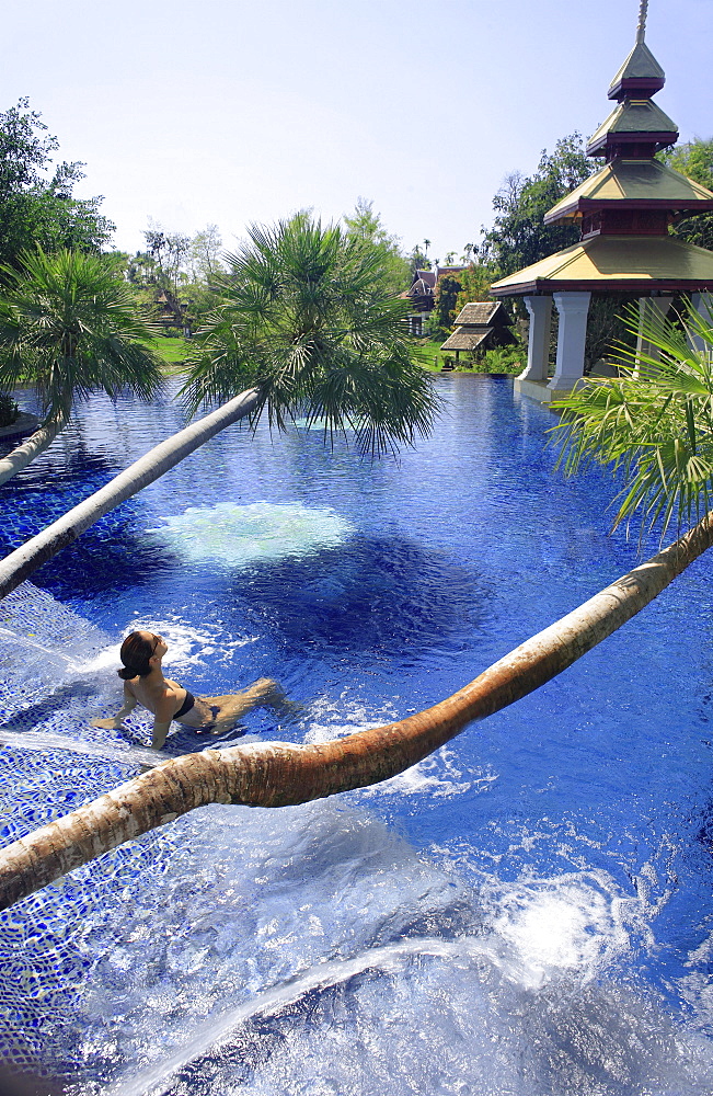 Pool at the Mandarin Oriental Dhara Dhevi Hotel in Chiang Mai, Thailand, Southeast Asia, Asia