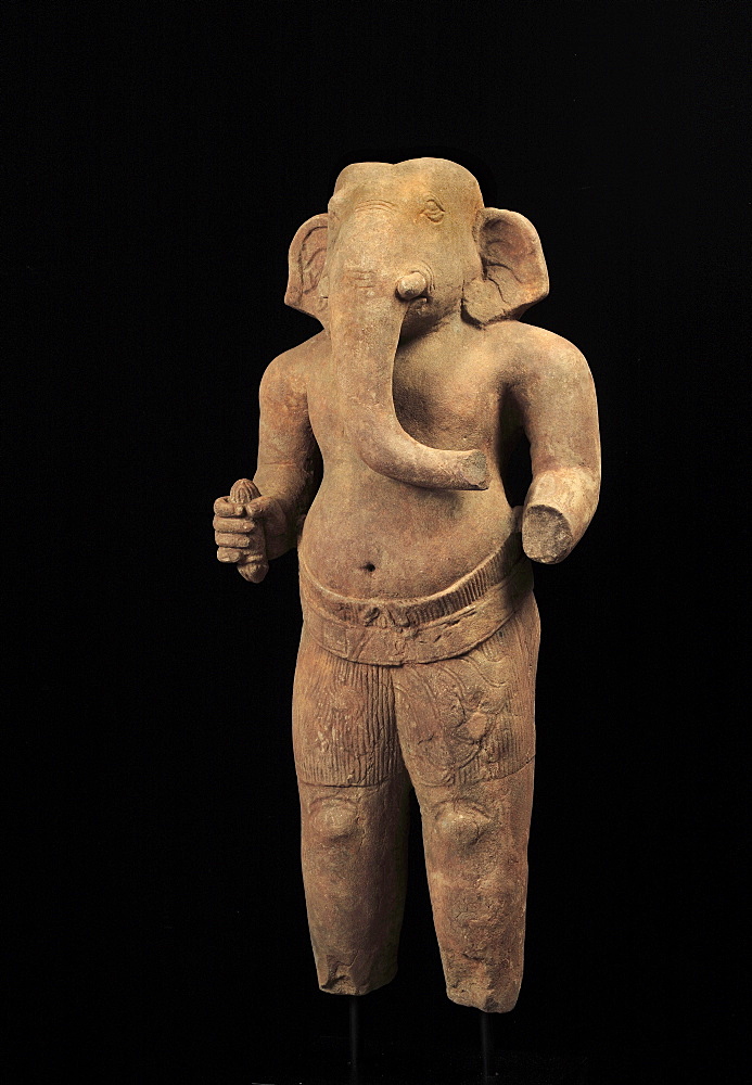 Sandstone Ganesh of the Baphuon period, Khmer art in private collection, Cambodia, Indochina, Southeast Asia, Asia