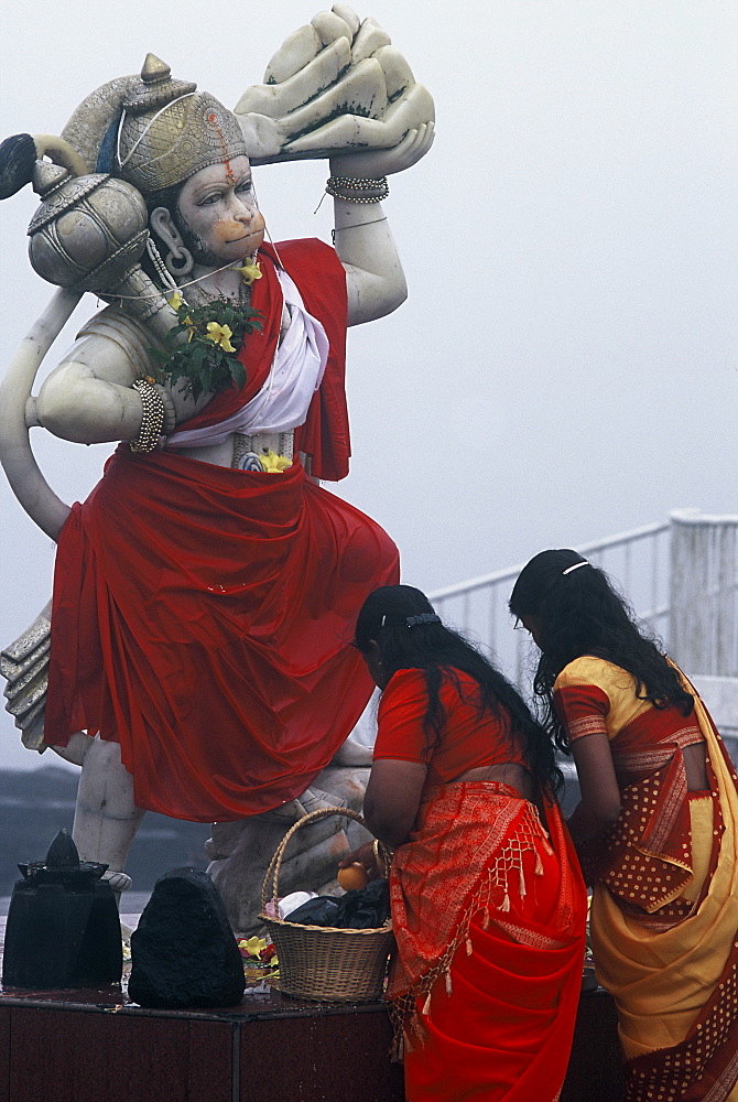 Indian Temple in the holy lake of Grand Bassin in Mauritius, Indian Ocean, Africa